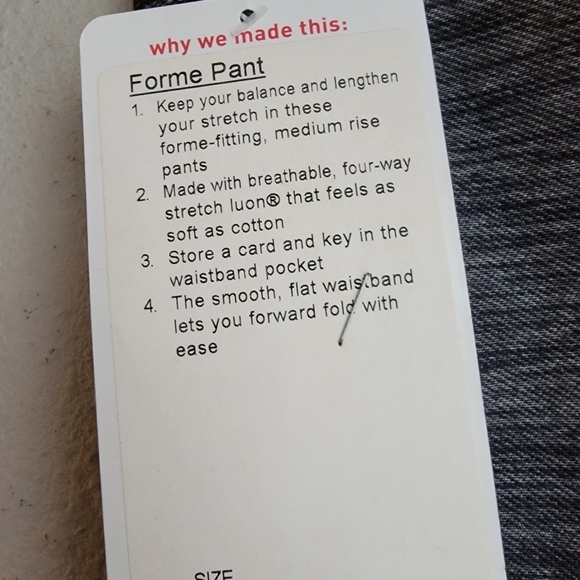 Lululemon Forme Pant in Rose Herringbone Black size 2 NWT - Picture 9 of 10